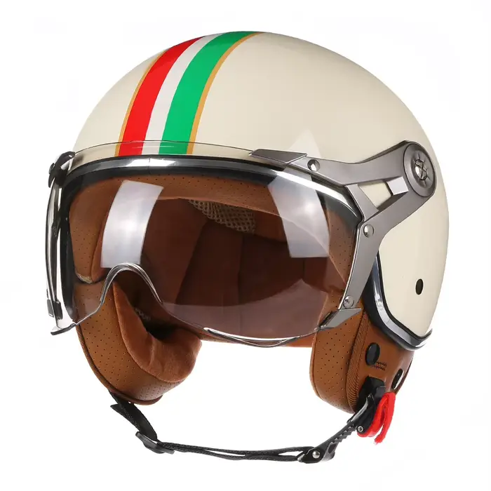 Casque de moto ouvert rétro approuvé par le DOT pour hommes et femmes