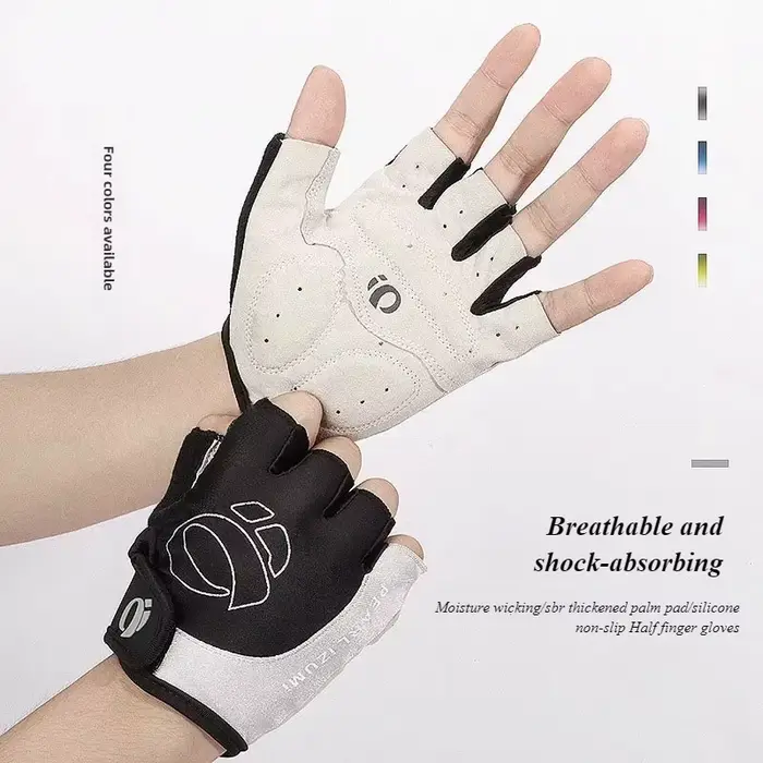 Gants de cyclisme demi-doigt-coussin de paume en silicone antidérapant