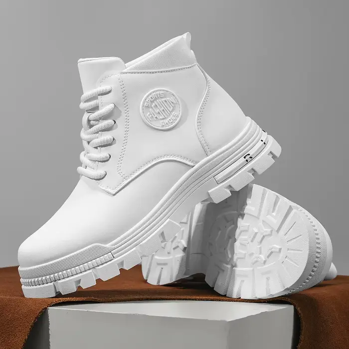 Bottes de moto blanches toutes saisons pour hommes