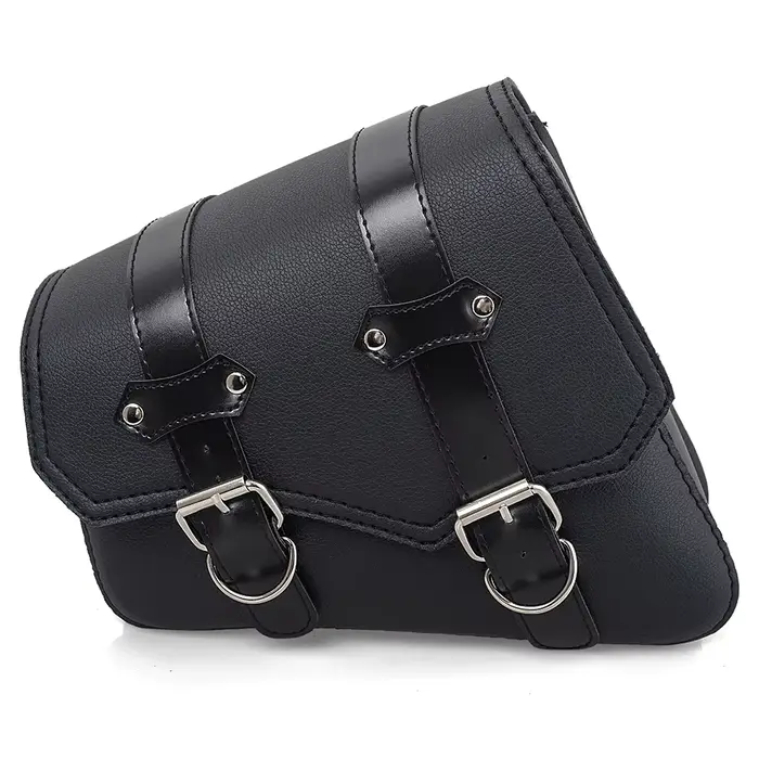 Sacs de selle latéraux de moto en cuir PU, sac à outils à bras oscillant, porte-bouteille, café Race