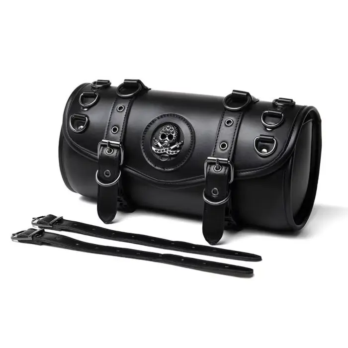 Sac de Face de Moto Rétro en Cuir PU, Accessoire Unisexe Steampunk Cos, Kit d'Outils de Décoration d