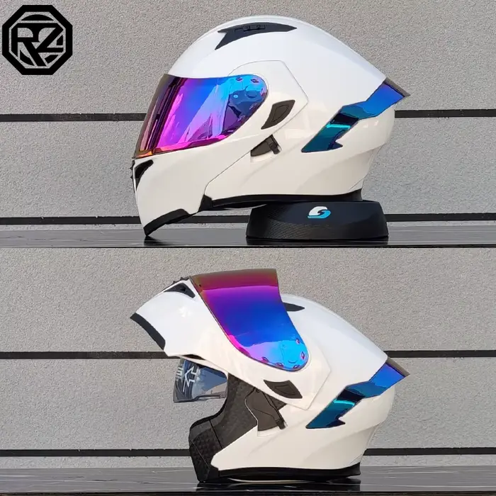 Casque de moto de haute qualité double lentille