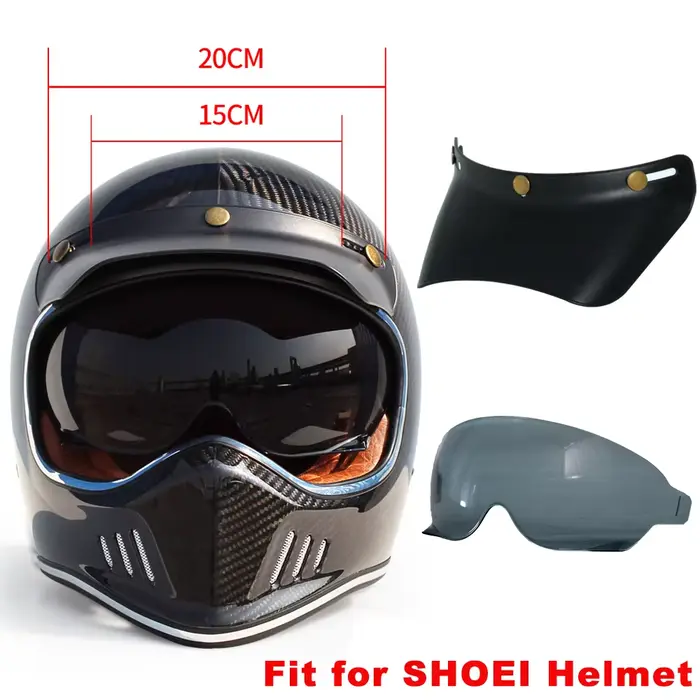 Casque de moto rétro à bord de lentille