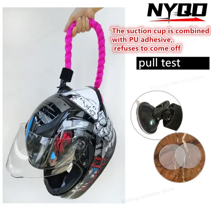 Grande tresse détachable à ventouse pour décoration de casque de moto
