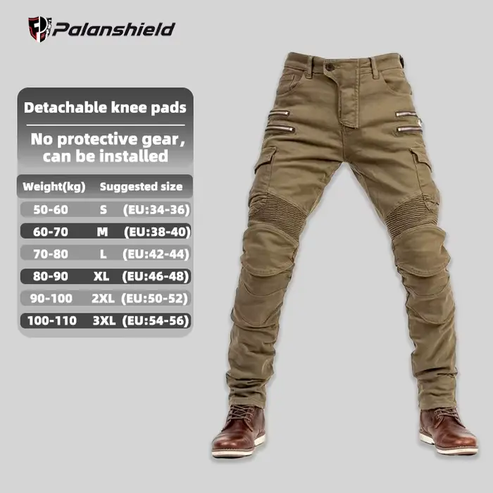 Nouveau pantalon de moto en jean pour homme et femme, style motocross, double fermeture éclair métal