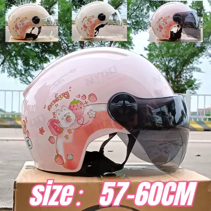 Casque pour enfants garçons et filles été moto électrique demi-casque bébé chapeau batterie voiture