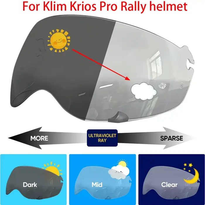 Casque lentille hromique pour Klim Krios Pro casque visière photochromique Protection Uv Casco Moto 