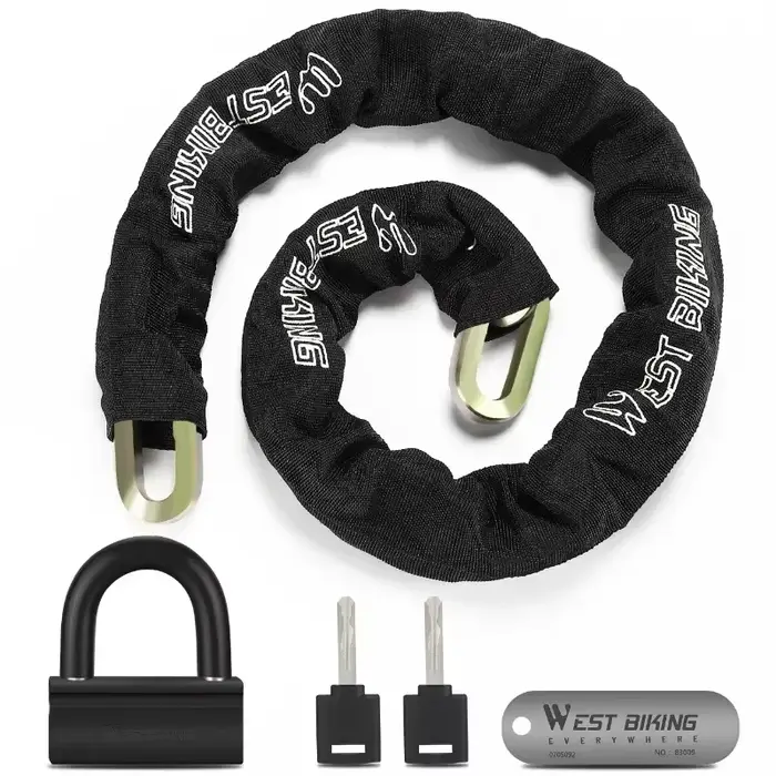 WEST BIKING – serrure à chaîne robuste 2 en 1 U, 4KG, antivol, pour vélo, moto, Scooter, équipement 