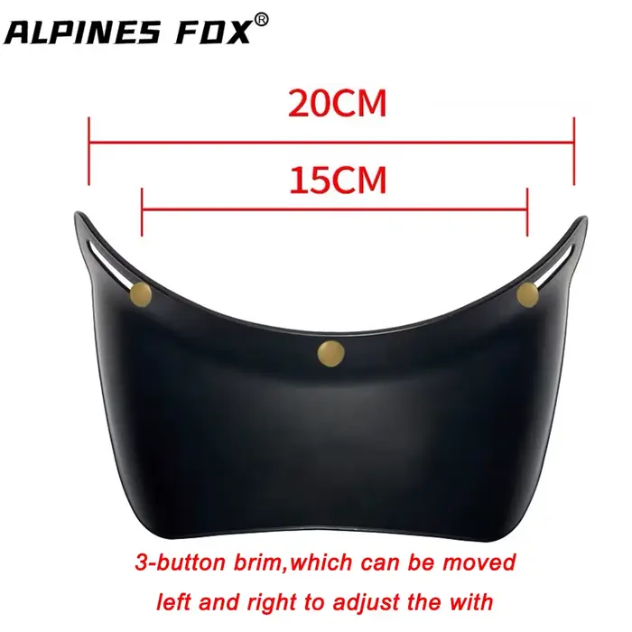 Visière universelle pour casque de moto, lentille à 3 boutons-pression, bord de casque rétro, lunett