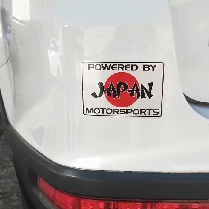 Autocollant en vinyle « Powered By Japan Motorsports », autocollant durable pour la décoration extér