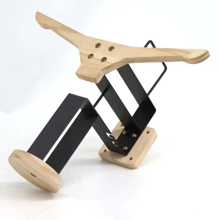 Support mural en bois pour casque et casquette de moto avec fixation murale en acier inoxydable pour