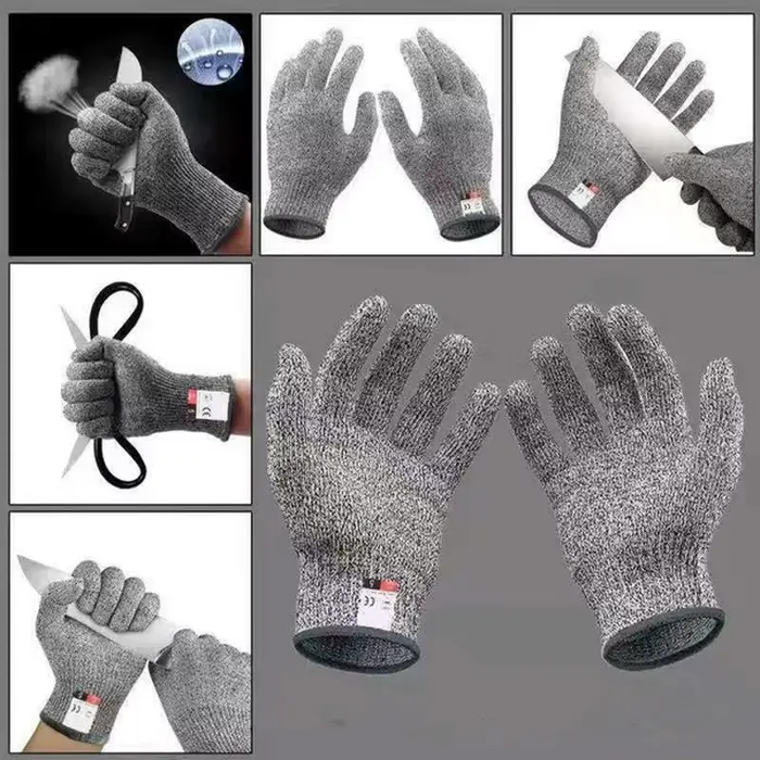 HPPE niveau 5 gants de sécurité résistants aux coupures Anti-coupure gris
