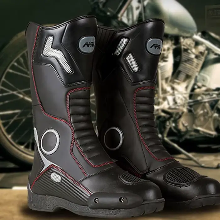 AMUMOTO bottes de moto hommes et femmes tirer chaussures