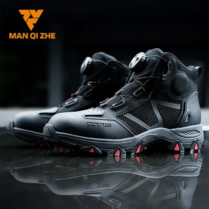 FEHER – bottes de moto en cuir de vache respirant pour l'été, bottes de conduite et de déplacement, 