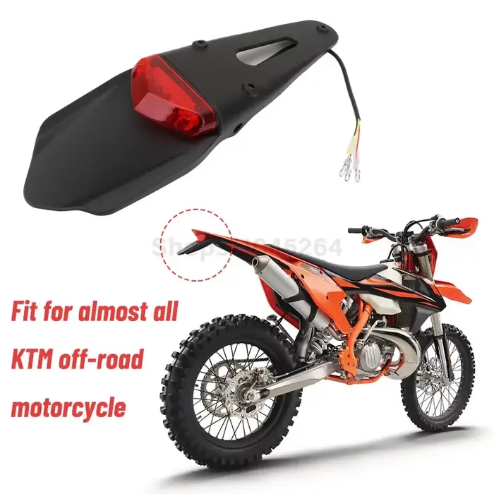 Garde-boue universel pour moto, feu arrière de frein LED rouge, support de plaque d'immatriculation 