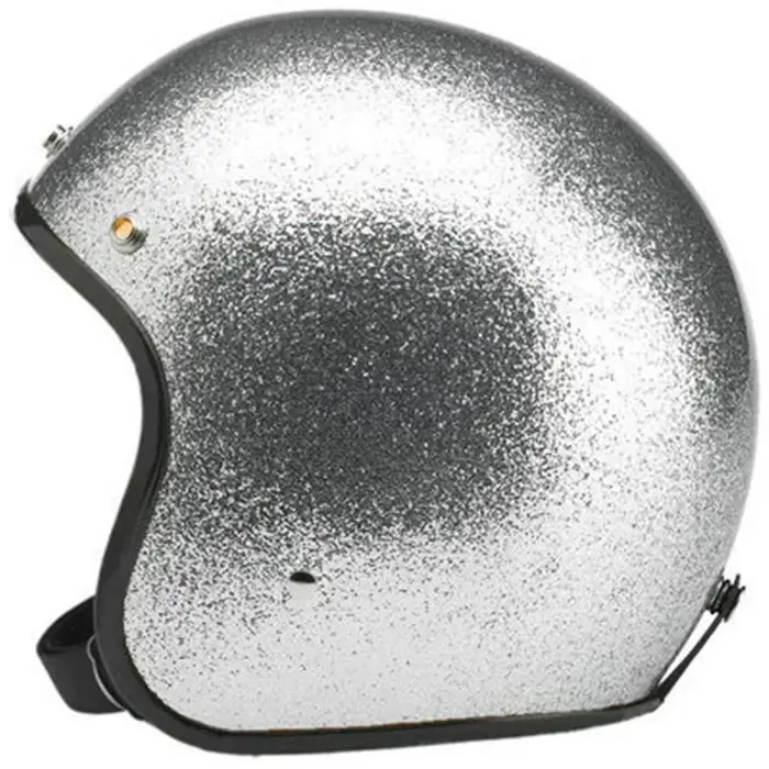 Casque de moto vintage argenté