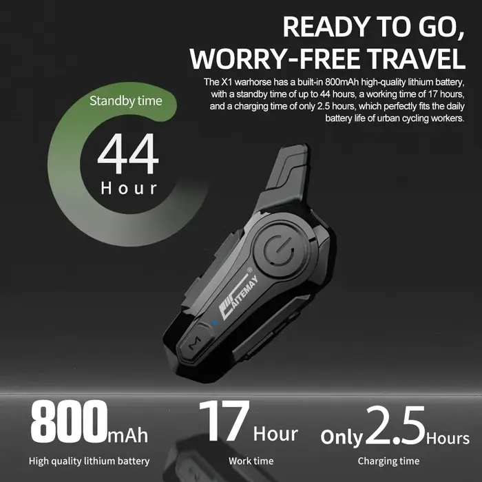 X1 Plus Moto casque Interphone Bluetooth pour 2 cavalier 1000M Intercomunicador