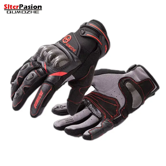 Gants de moto en cuir et Fiber de carbone
