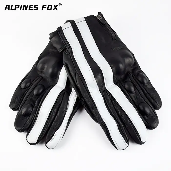 Gants de Moto Vintage doigt complet équipement de Moto femmes hommes cuir rayure motocycliste Luvas