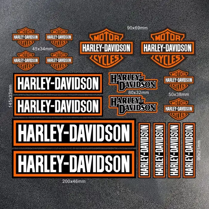 Kit d'autocollants en vinyle Harley Davidson pour casque et réservoir de moto