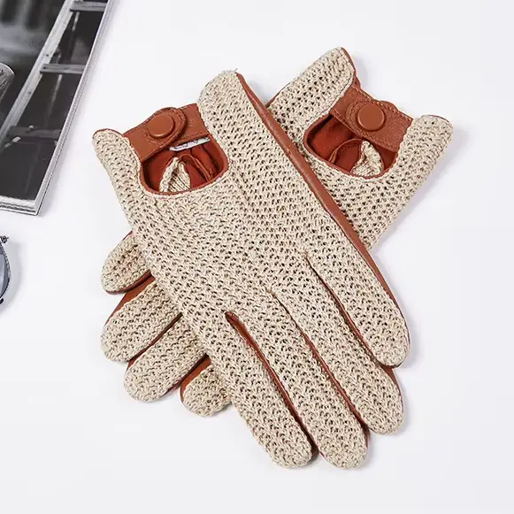 Gants à écran tactile en peau de chèvre pour hommes, conduite 03/Hurcycling