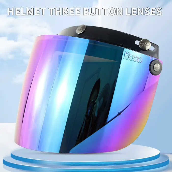 Visière de moto à 3 boutons-pression, bouclier de lentille robuste Anti-taches, lentille de casque d