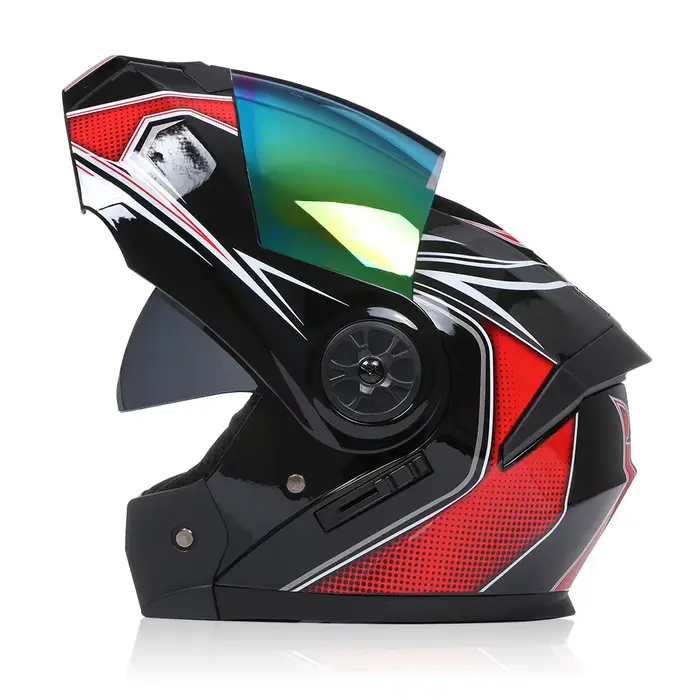 Casque de moto modulaire chaud et sécurisé pour l'hiver, homologué DOT, intégral, double visière, ca