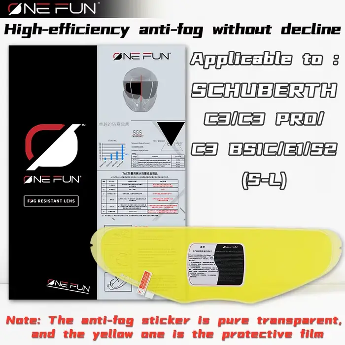 Film autocollant anti-buée pour casque Schuberth C3 C4 C5 S2 S3 E1 E2 PRO BSIC CARBON C3/C4/C5 PRO/ C3