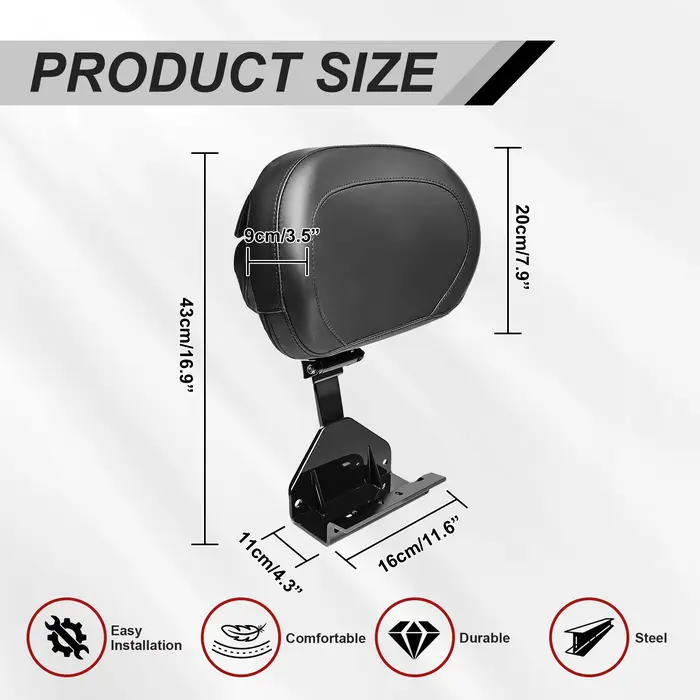 Accessoire de moto pour Can-Am Ryker, dossier de conducteur en mousse à mémoire de forme avec poche 