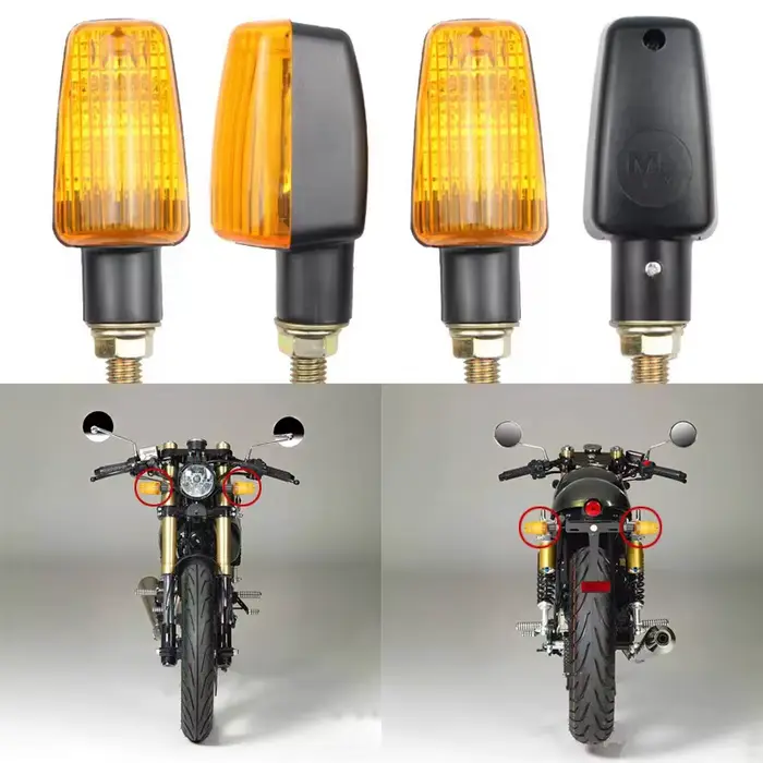 Clignotant de moto universel, ampoule ambre, clignotant, lampe de vélo