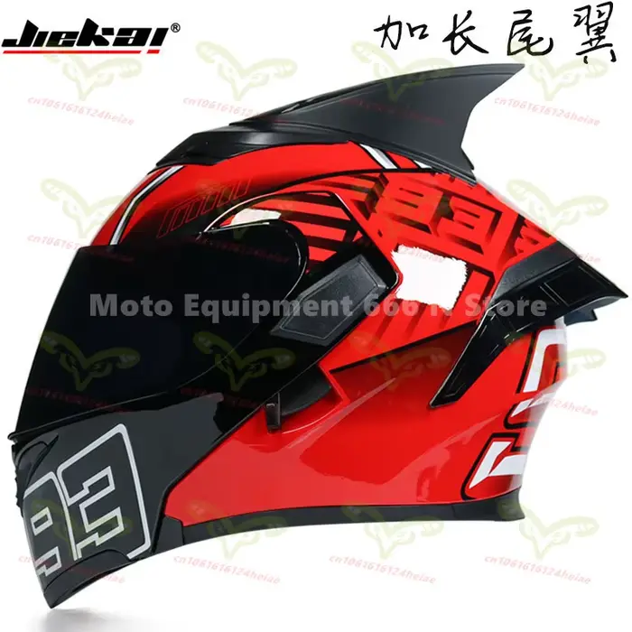 JIEKAI-Casque de moto rabattable, queue de corne de personnalité, casque de moto requin de motocross