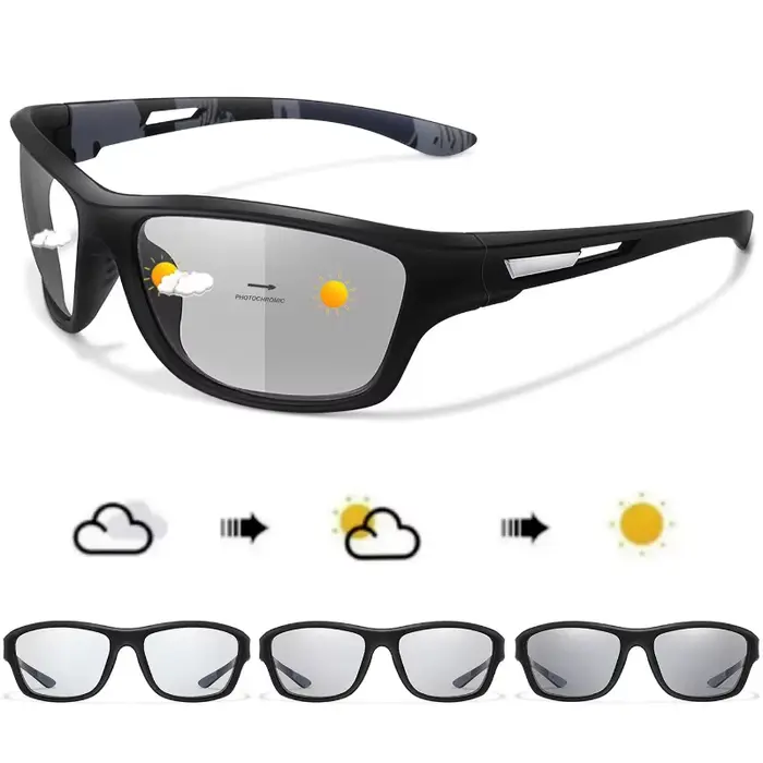 Lunettes de soleil photochromiques pour moto, pour hommes et femmes, pour cyclisme en plein air, con