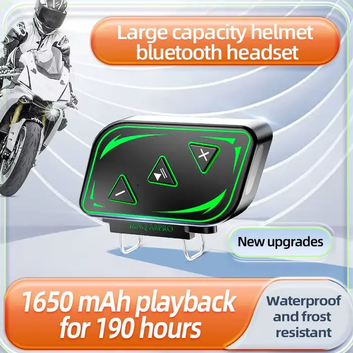 A8 PRO Moto Casque Bluetooth Sans Fil V5.3 Étanche Mains Libres 1650mAh Appel Musique Écouteur Rider