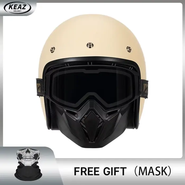 Vintage léger rétro 3/4 visage ouvert demi casque de moto adulte Jet casque pour hommes femmes DOT E