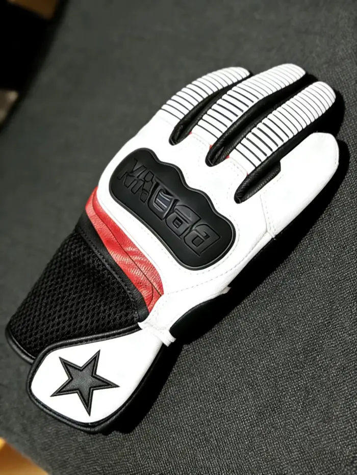 Gants longs en cuir véritable pour moto MMLG3P