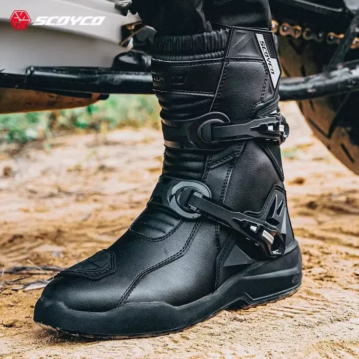 Bottes de moto SCOYCO pour hommes, bottes de moto tout-terrain, bottes de motocross, bottes imperméa