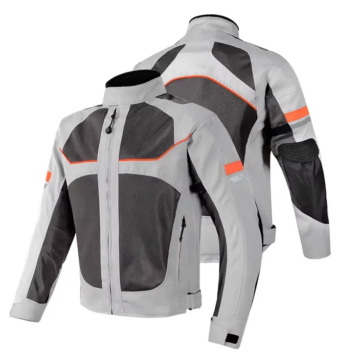 Veste de moto en maille respirante unisexe, vestes d'équitation de motocross avec poignées amovibles