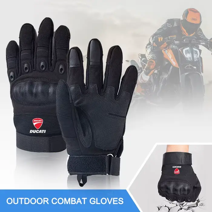 Gants de moto en cuir véritable pour hommes