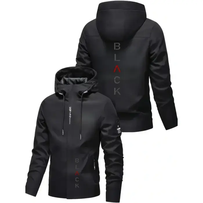Veste de moto robuste pour hommes, toutes saisons, avec fermeture éclair intégrale, coupe-vent, à capuche, pour les déplacements, les voyages et les activités de plein air