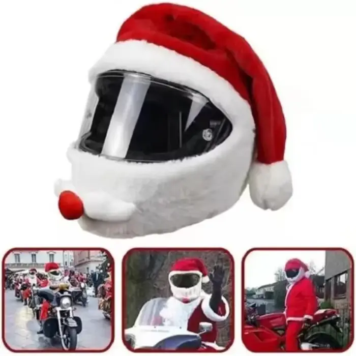 Housse de casque de moto en peluche