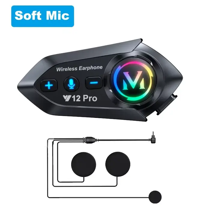 Casque de moto Y12 Pro avec interphone Bluetooth, distance 500 m, assistant vocal, mixage multi-scèn