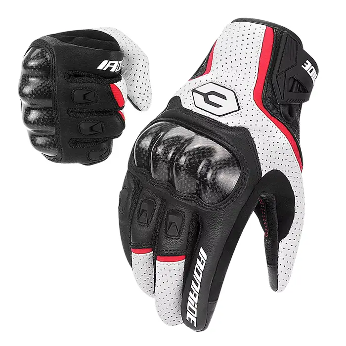 HEROBIKER gants de Moto en cuir véritable hommes respirant