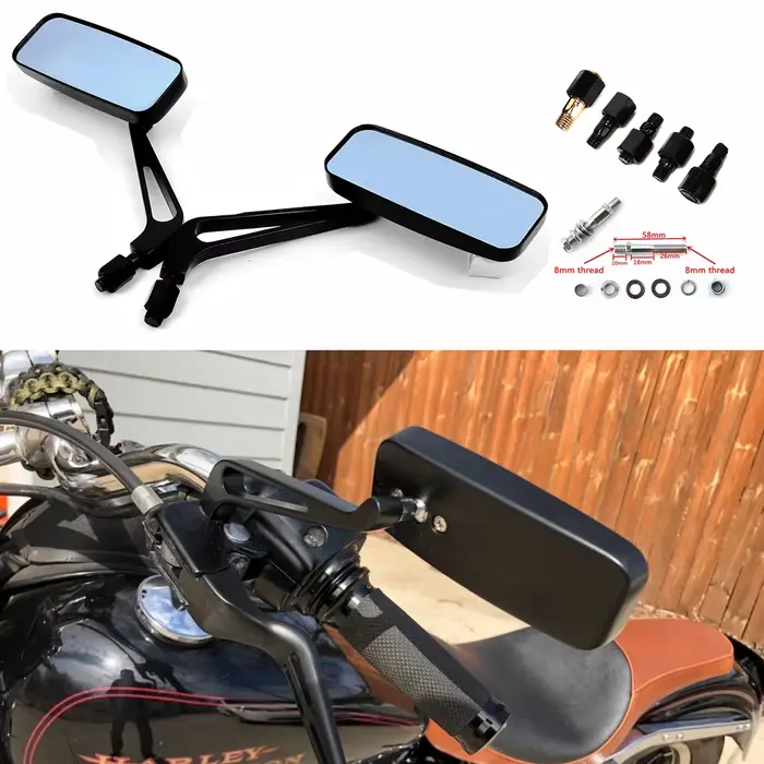 Rétroviseurs latéraux universels pour moto, 8mm 10mm, pour Harley, Honda, Yamaha, Kawasaki, vélo de 