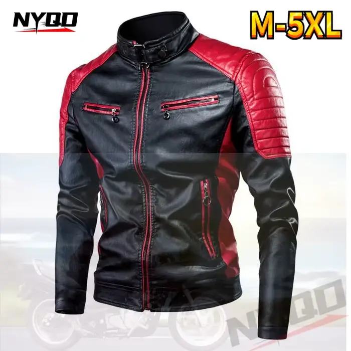 Veste de motard élégante couleurs contrastées classique