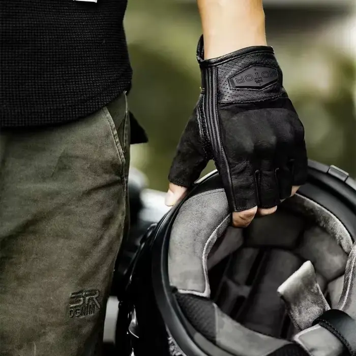 Gants de moto sans doigts pour hommes