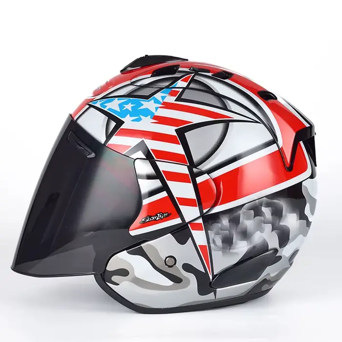 Étoile de mer deuxième génération demi Casque visage ouvert course Moto
