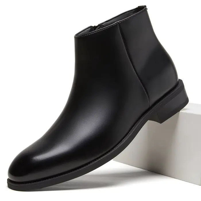 Bottines Chelsea en cuir pour homme, fermeture éclair latérale, antidérapantes, pour affaires, burea