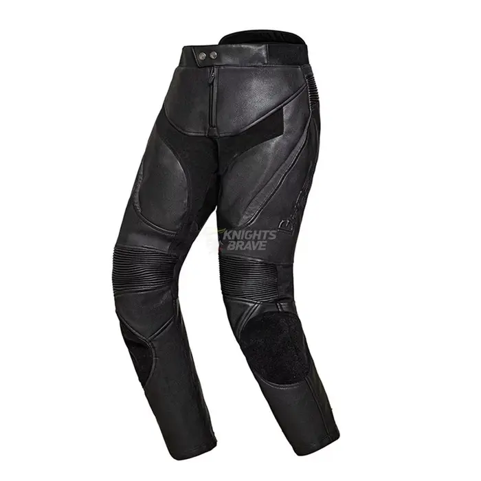 Pantalon de moto en cuir PU pour homme, pantalon de motocross noir, Para zones bre, CE Protector