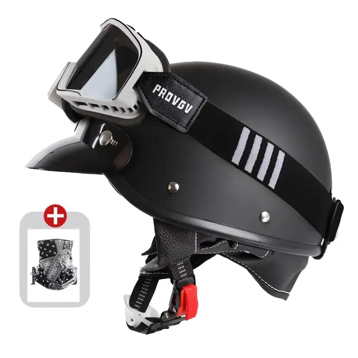 Casque ouvert VGV L09, casque de moto rétro certifié DOT