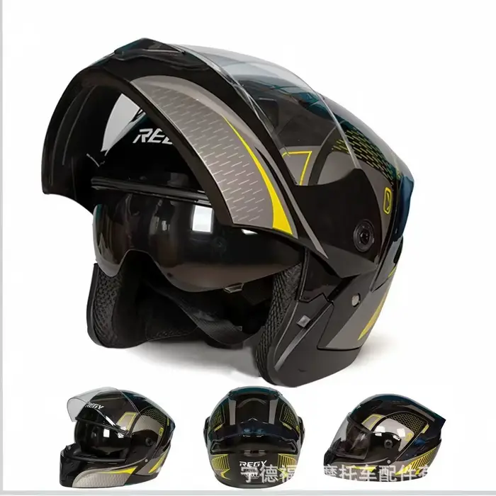 Dernier modèle de casque de moto modulaire de sécurité à visière rabattable